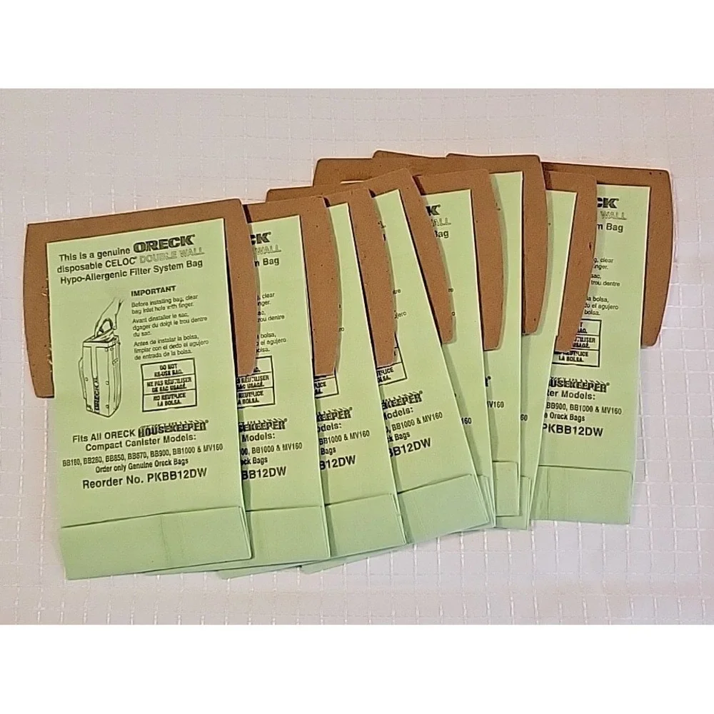 8 Oreck Filter Bags Compact PKBB12DW Fits BB180NBB280 BB850 BB870 BB900 BB1000 +